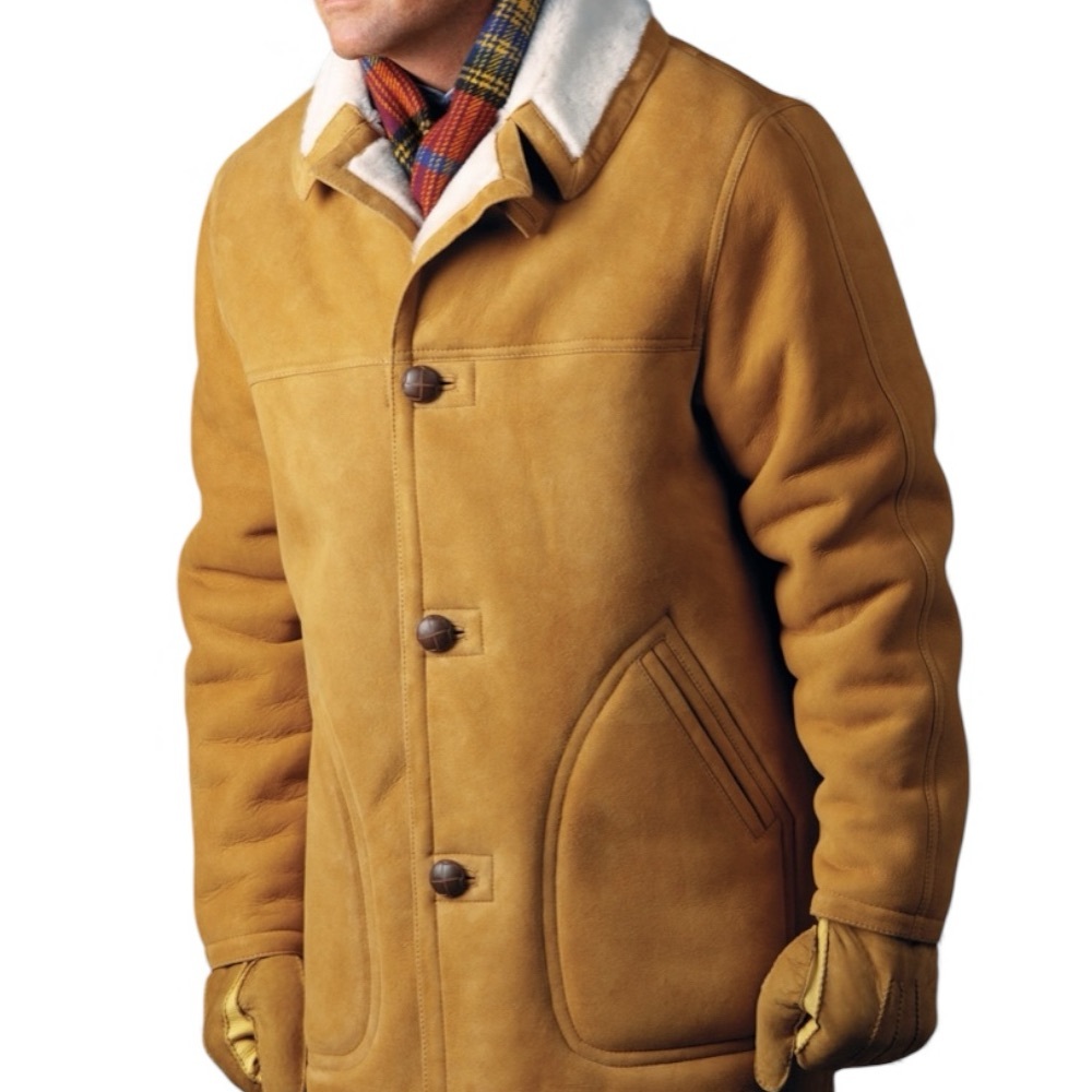 Ben Silver Tan Shearling Men’s Jacket NEW